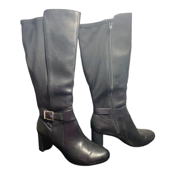 Women's Abella Megan Boot True Comfort Size 7.5M Tall Black‎ Below Knee - Picture 1 of 15